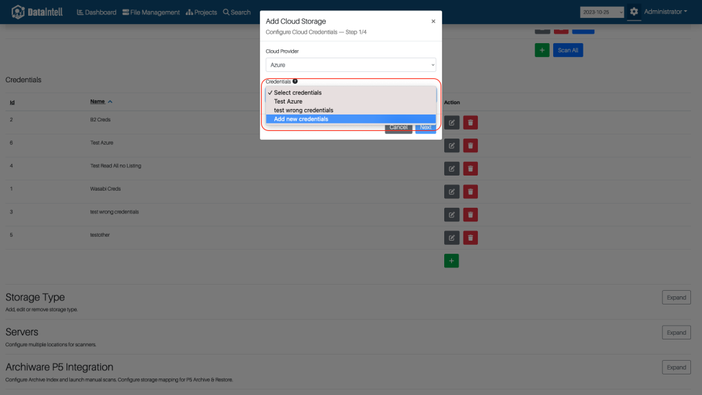 DataManagementDocumentation_Cloud_AzureSelectCreds.png